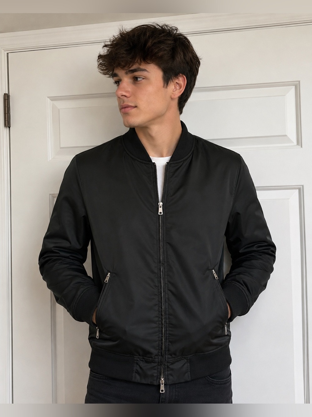 Stretch Satin MA-1 Bomber Jacket from the Japanese fashion label UNITED TOKYO.